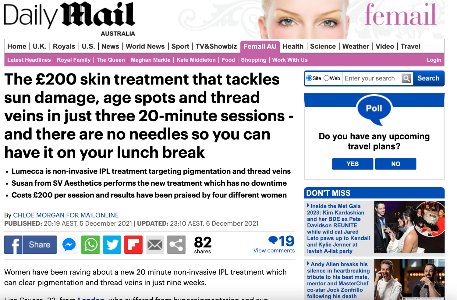 InMode In The Press: Lumecca Receive Rave Reviews In Daily Mail